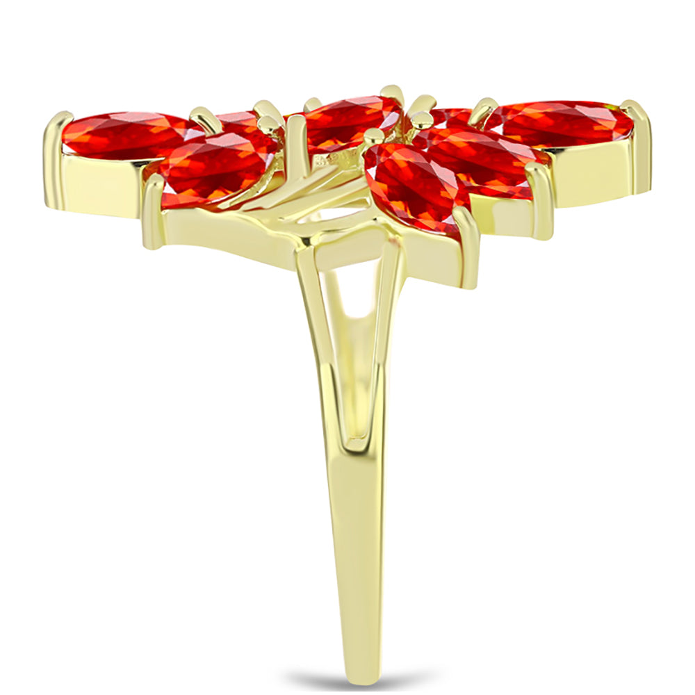 Goldplattierter Silberring mit Feueropal aus Lega Dembi 4 