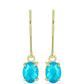 Goldplattierte Silberohrringe mit blauem Jade