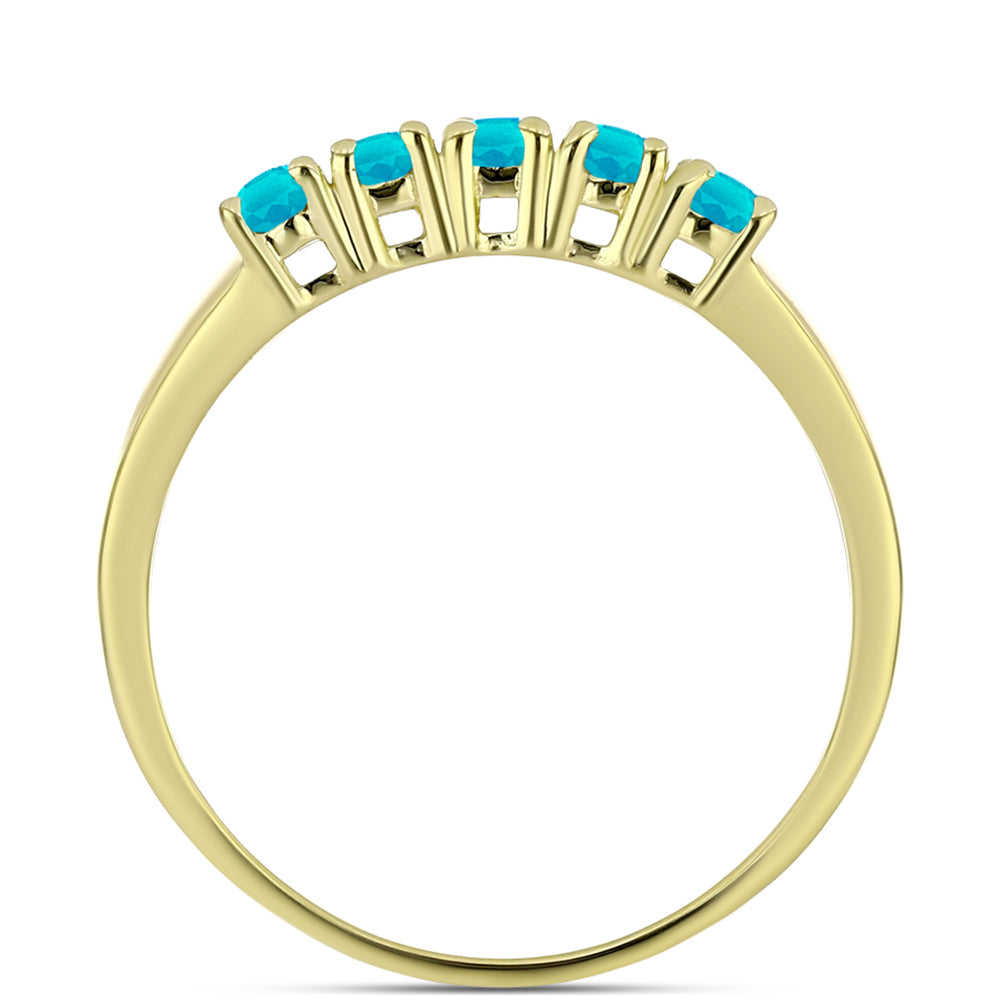 Goldplattierter Silberring mit blauem Jade
