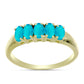 Goldplattierter Silberring mit blauem Jade