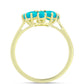 Goldplattierter Silberring mit blauem Jade und weißem Topas