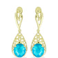 Goldplattierte Silberohrringe mit blauem Jade