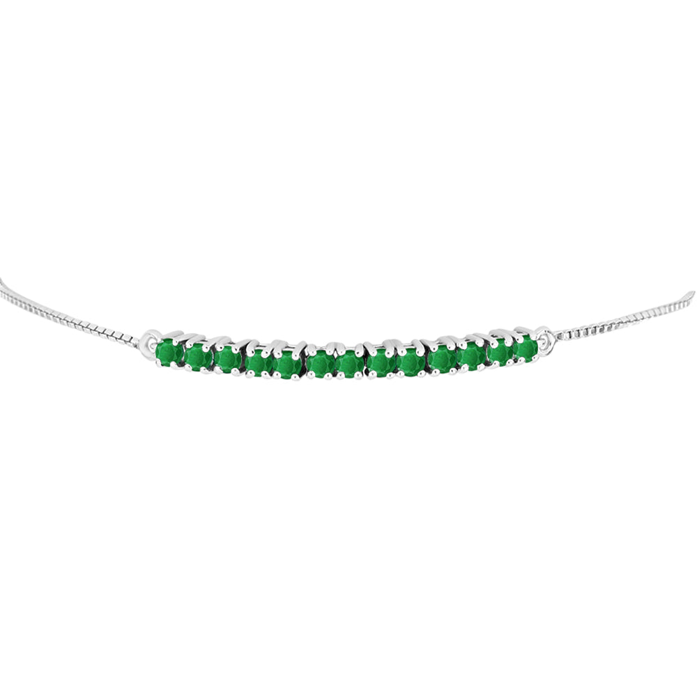 Silberarmband mit sambischem Smaragd