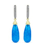 Goldplattierte Silberohrringe mit blauem Jade und weißem Topas