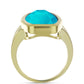 Goldplattierter Silberring mit blauem Jade