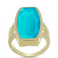 Goldplattierter Silberring mit blauem Jade