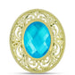 Goldplattierter Silberring mit blauem Jade