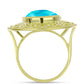 Goldplattierter Silberring mit blauem Jade