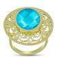Goldplattierter Silberring mit blauem Jade