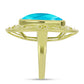 Goldplattierter Silberring mit blauem Jade