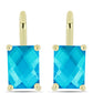 Goldplattierte Silberohrringe mit blauem Jade
