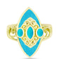 Goldplattierter Silberring mit blauem Jade
