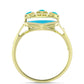 Goldplattierter Silberring mit blauem Jade
