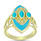 Goldplattierter Silberring mit blauem Jade