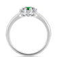 Silberring mit sambischem Smaragd und weißem Topas