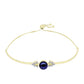 Goldplattiertes Silberarmband mit schwarzer Süßwasserperle und weißem Topas