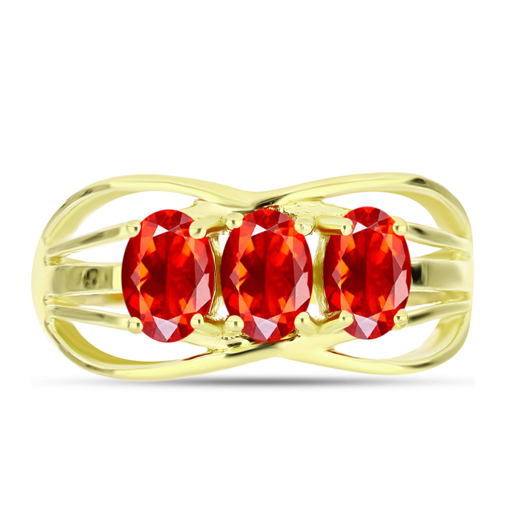 Goldplattierter Silberring mit Feueropal aus Lega Dembi 1 
