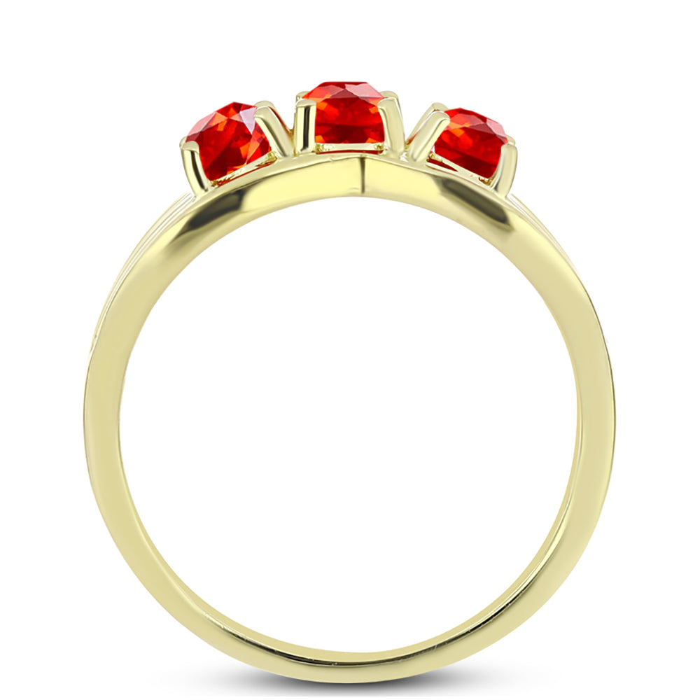 Goldplattierter Silberring mit Feueropal aus Lega Dembi 2 
