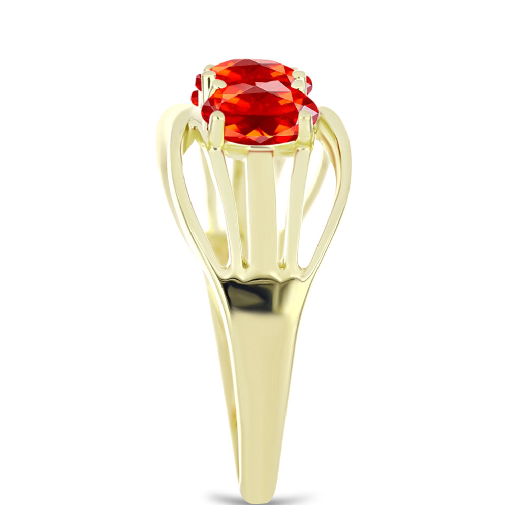 Goldplattierter Silberring mit Feueropal aus Lega Dembi 4 
