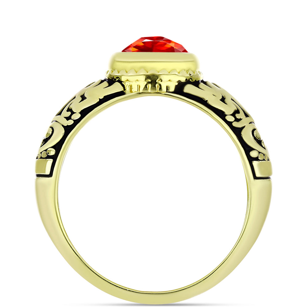 Goldplattierter Silberring mit Feueropal aus Lega Dembi