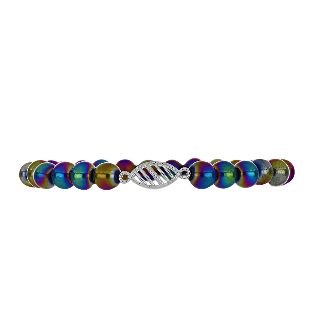 Silberarmband mit mystischem grünem Hämatitquarz 2 