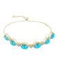 Goldplattiertes Silberarmband mit blauem Jade und weißem Topas
