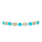Goldplattiertes Silberarmband mit blauem Jade und weißem Topas