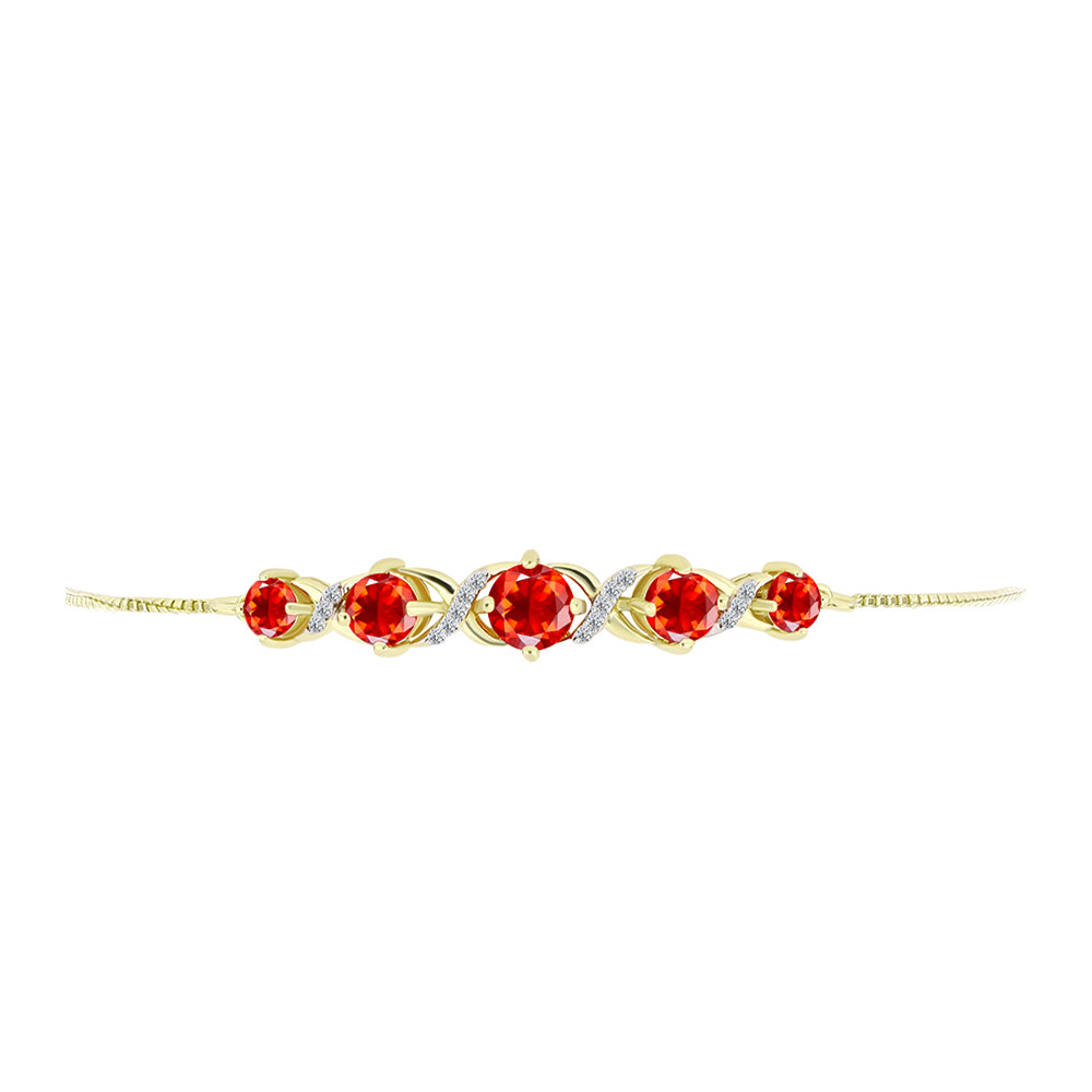 Goldplattiertes Silberarmband mit Feueropal aus Lega Dembi und weißem Topas 2 