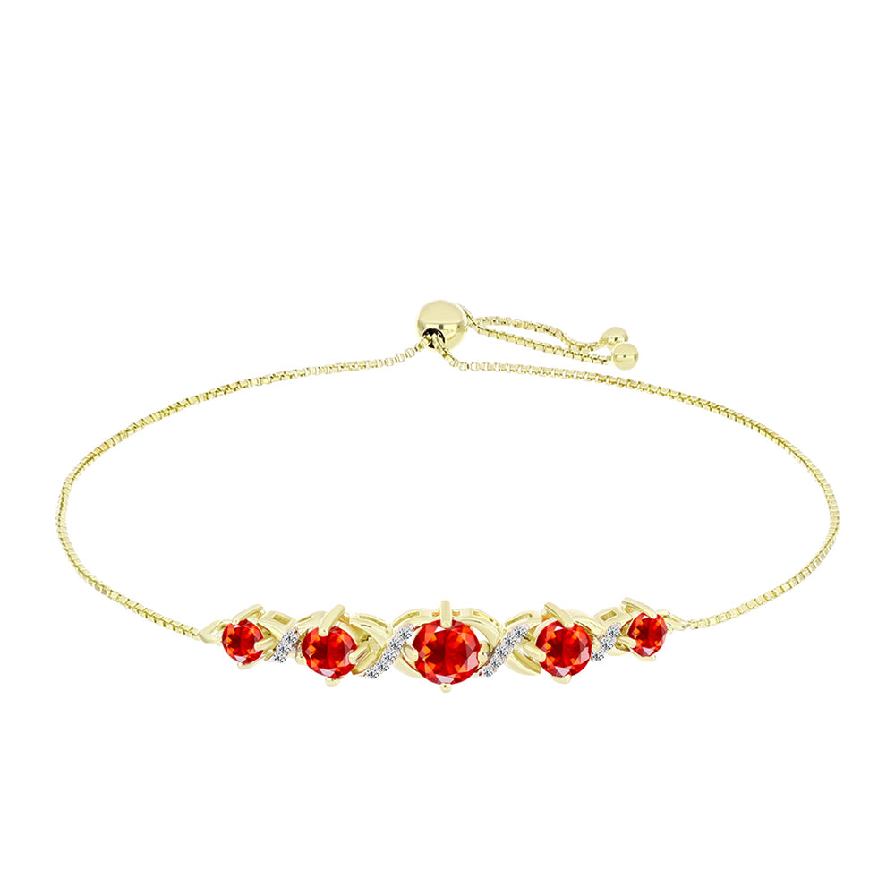 Goldplattiertes Silberarmband mit Feueropal aus Lega Dembi und weißem Topas
