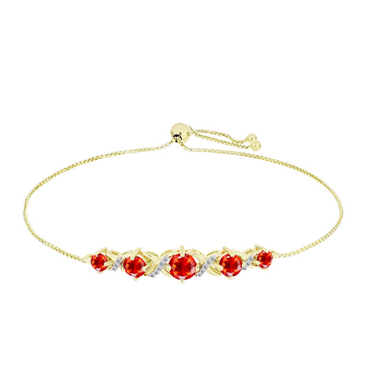 Goldplattiertes Silberarmband mit Feueropal aus Lega Dembi und weißem Topas