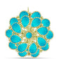 Goldplattierte Silberbrosche mit blauem Jade