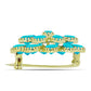 Goldplattierte Silberbrosche mit blauem Jade