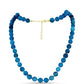 Goldplattierte Silberhalskette mit blauem Jade