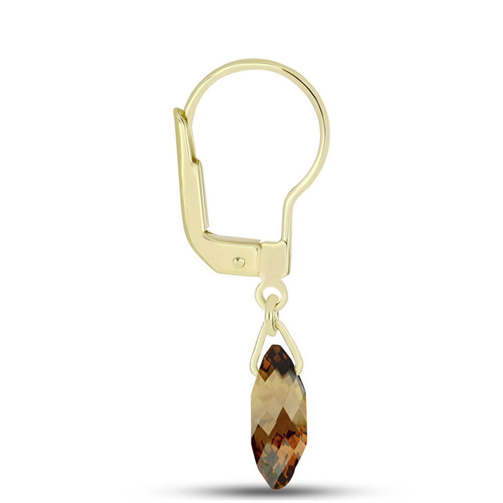 Goldplattierte Silberohrringe mit Cognac-Quarz 2 