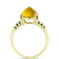 Goldplattierter Silberring mit Cognac-Quarz und weißem Topas