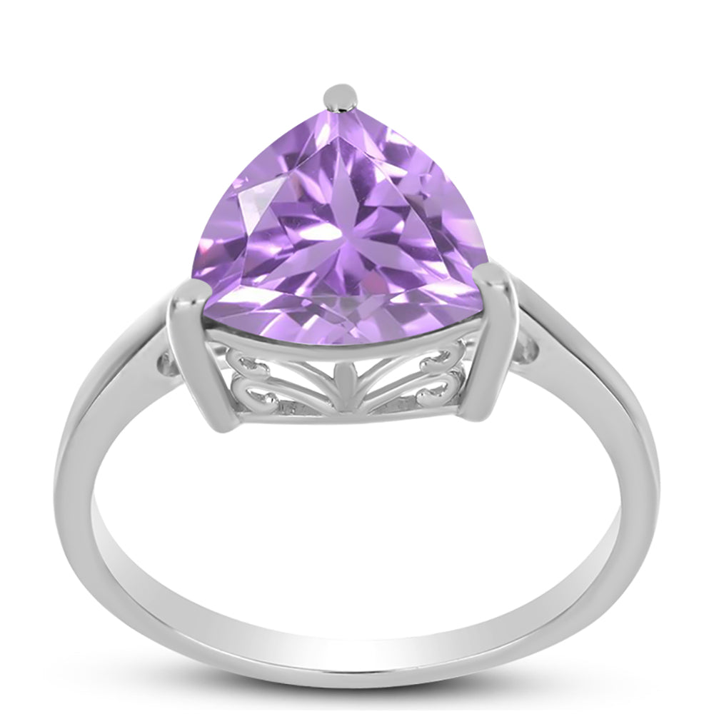 Silberring mit Rose De France Amethyst 3 