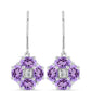 Silberohrringe mit Rose De France Amethyst und weißem Topas