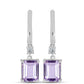 Silberohrringe mit Rose De France Amethyst und weißem Topas