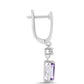 Silberohrringe mit Rose De France Amethyst und weißem Topas