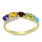 Goldplattierter Silberring mit marokkanischem Amethyst und Zitrin aus dem Ural