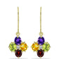 Goldplattierte Silberohrringe mit marokkanischem Amethyst und Zitrin aus dem Ural