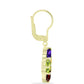 Goldplattierte Silberohrringe mit marokkanischem Amethyst und Zitrin aus dem Ural