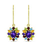Goldplattierte Silberohrringe mit marokkanischem Amethyst und Zitrin aus dem Ural