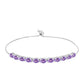 Silberarmband mit Rose De France Amethyst