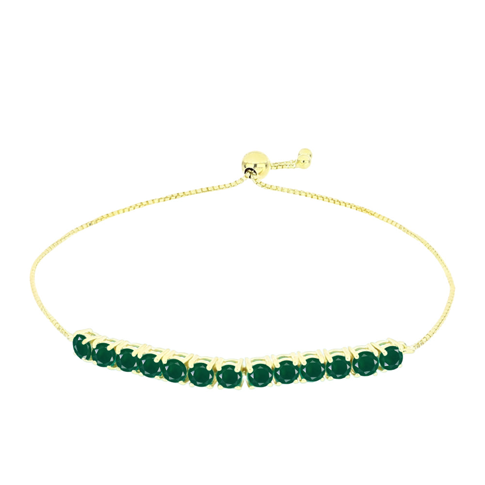 Goldplattiertes Silberarmband mit grünem Achat 1 