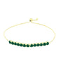 Goldplattiertes Silberarmband mit grünem Achat