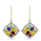 Goldplattierte Silberohrringe mit marokkanischem Amethyst und Zitrin aus dem Ural