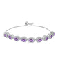 Silberarmband mit Rose De France Amethyst und weißem Topas