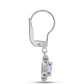 Silberohrringe mit Rose De France Amethyst und weißem Zirkon