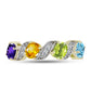 Goldplattierter Silberring mit marokkanischem Amethyst und Zitrin aus dem Ural